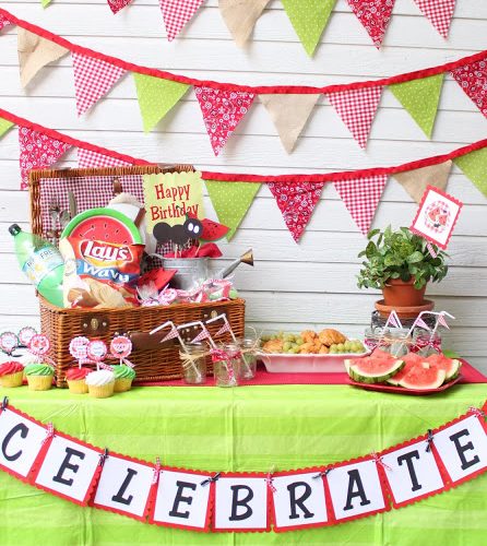 Watermelon picnic party