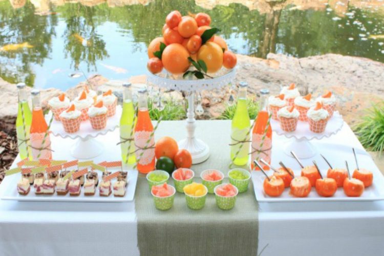 Giggles galore citrus party dessert table iv