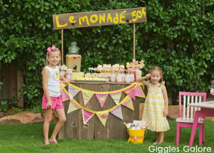 Girls selling lemonade giggles galore1