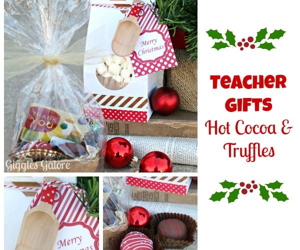 Christmas teacher gifts hot cocoa and truffles
