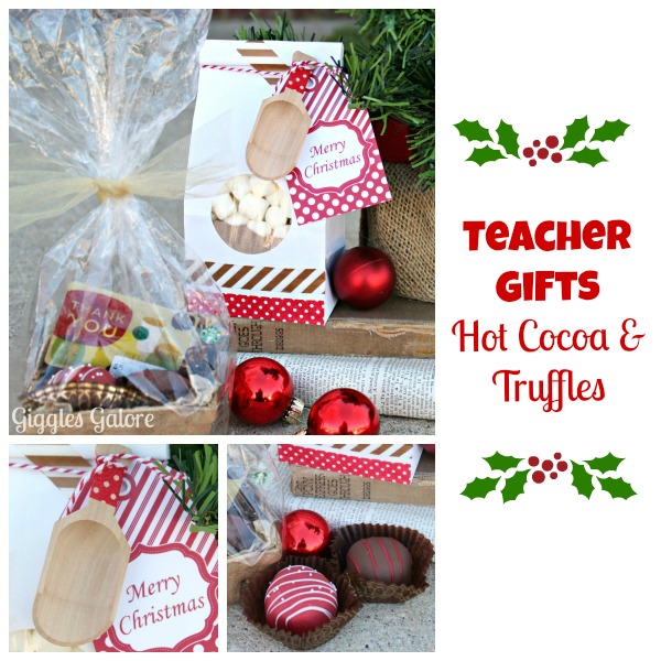 Christmas teacher gifts hot cocoa and truffles