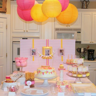 Pink and Yellow Puppy Party