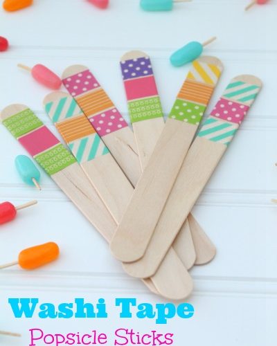 Diy washi tape popsicle sticks