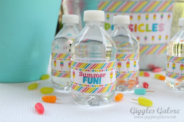 Popsicle party summer fun water bottles