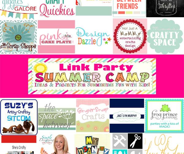 Summer camp logos with pink web 2