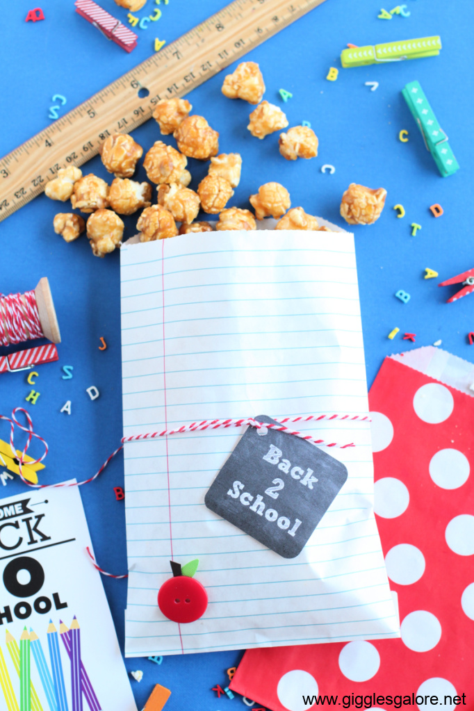 DIY Notebook Paper Back to School Treat Bag