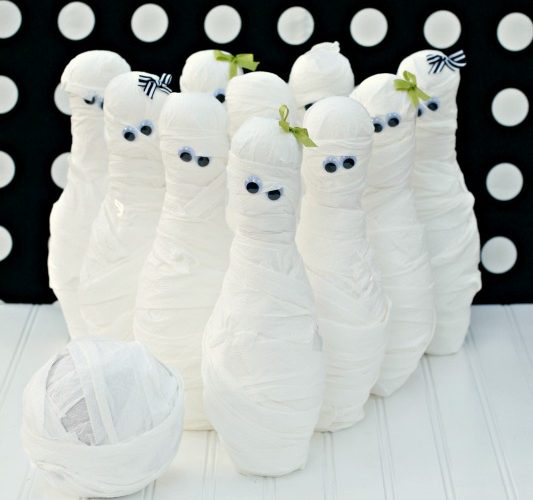 Mummy bowling halloween party game
