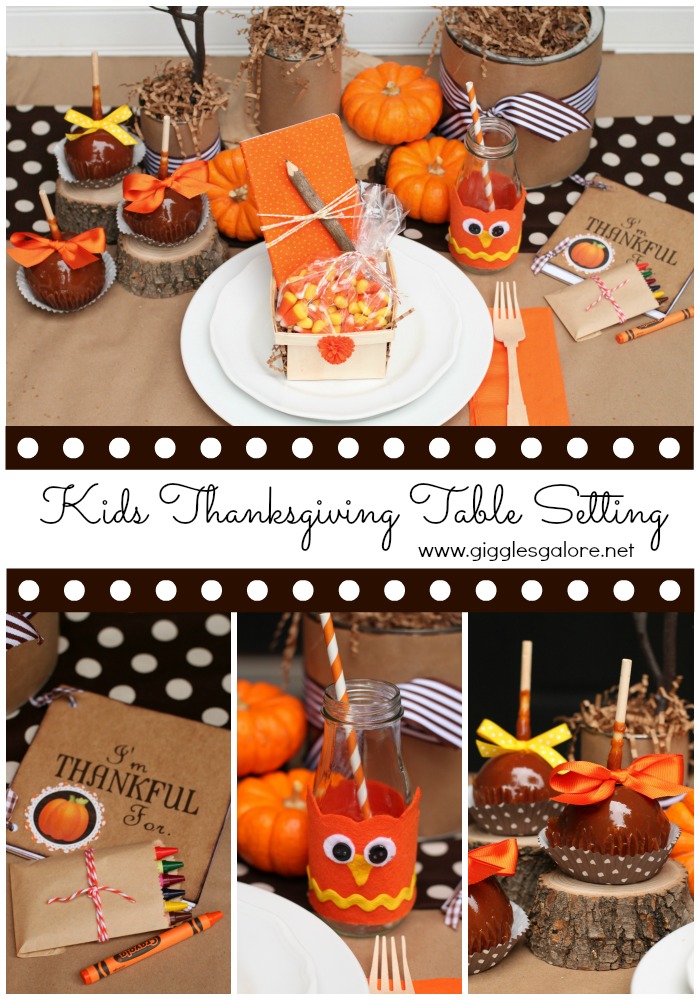 Kids Thanksgiving Table Setting by Giggles Galore