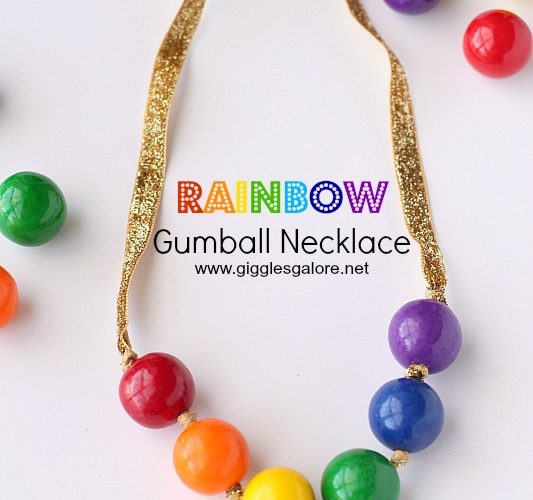 Rainbow gumball necklace tutorial