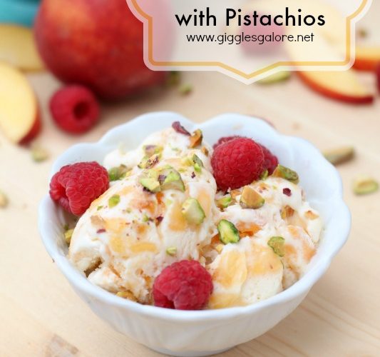 Homemade peach ice cream by giggles galore
