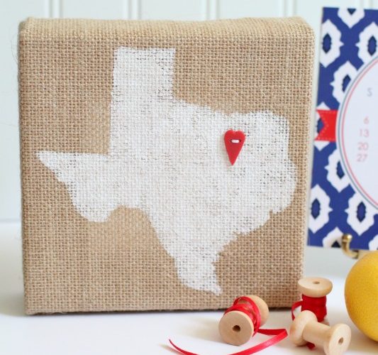 Burlap home state canvas michaels raw bar