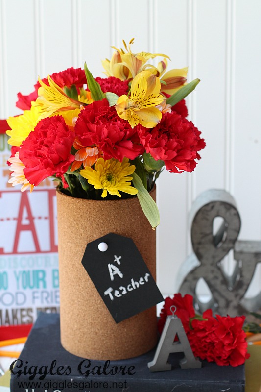 A+ Teacher Gift Cork Board Vase