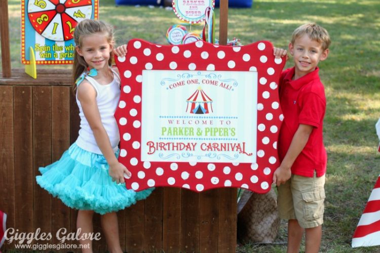 Welcome to birthday carnival sign cut it out frame