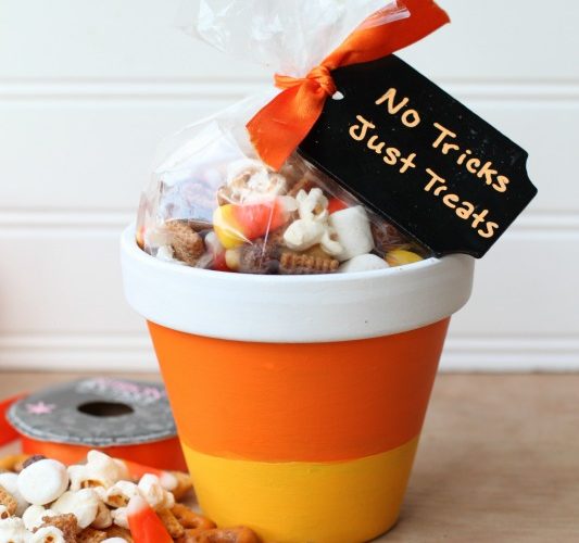 Halloween candy corn pots