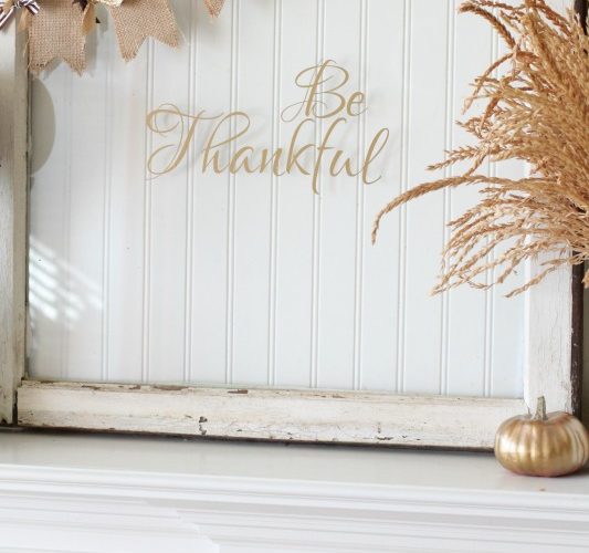 Be thankful vinyl on window