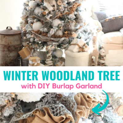 Winter Woodland Christmas Tree with Burlap Garland