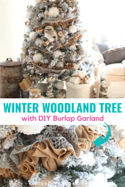 Winter Woodland Christmas Tree with Burlap Garland