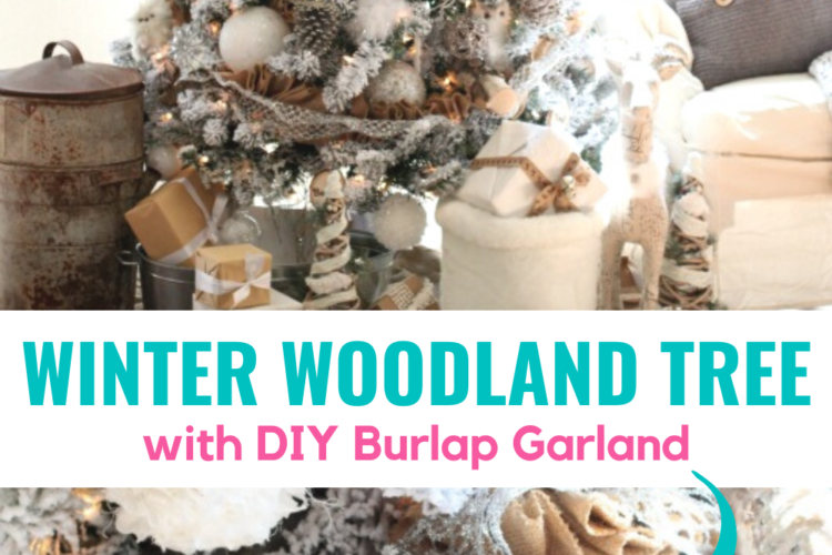 Winter Woodland Christmas Tree with Burlap Garland
