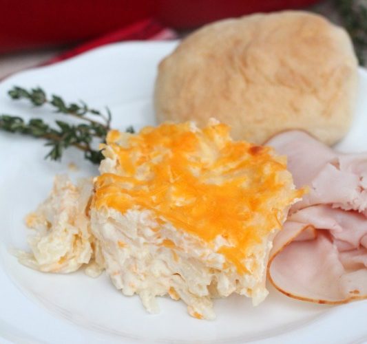 Cheesy potato casserole by giggles galore