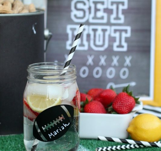 Chalkboard football drink labels giggles galore