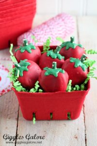 Basket of strawberry oreo truffles