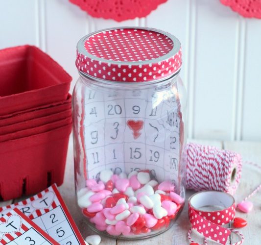 Valentine bingo in a jar