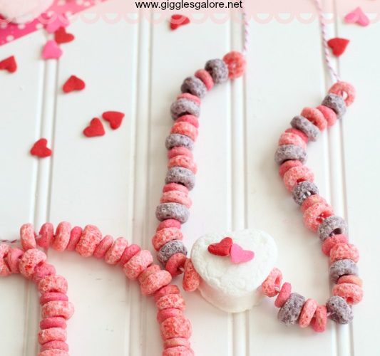 Valentine marshmallow necklace giggles galore