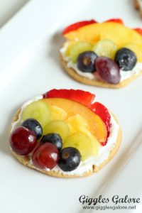 Mini rainbow fruit pizza