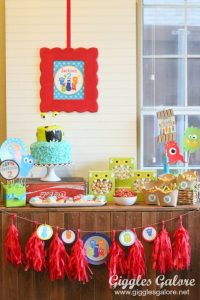 Monster birthday party dessert table