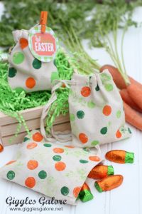 Painting with carrots polka dot easter bags
