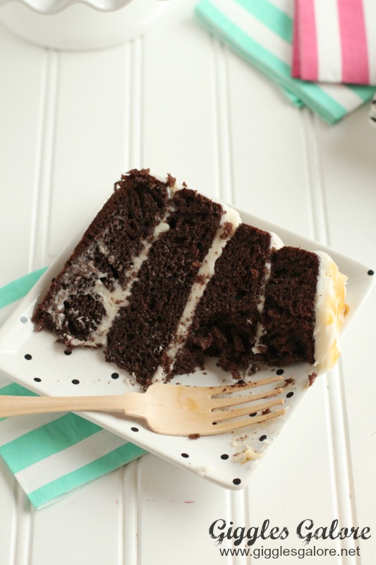 Eating Chocolate Naked Cake with Salted Caramel Frosting
