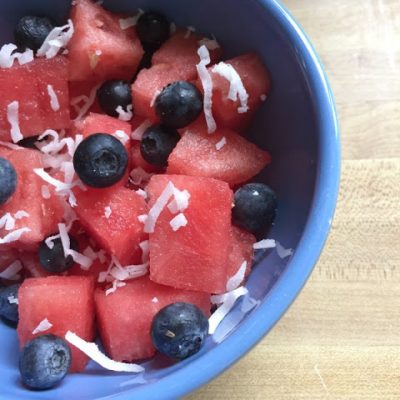 Watermelon Blueberry and Coconut Salad