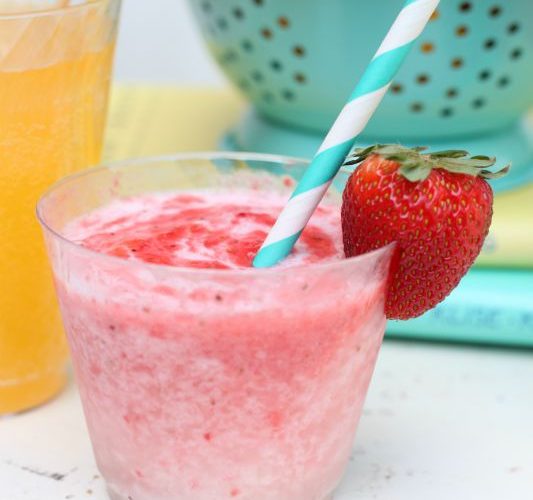Giggles galore strawberry coco loco mocktail