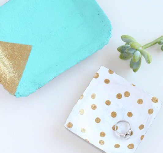 Painted concrete ring dish giggles galore