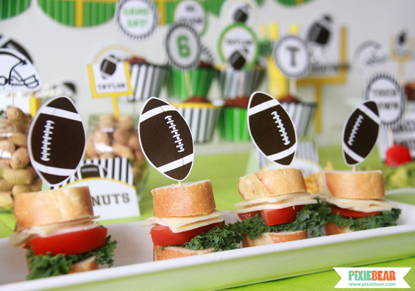 Football party ideas by pixiebear party printbales 1