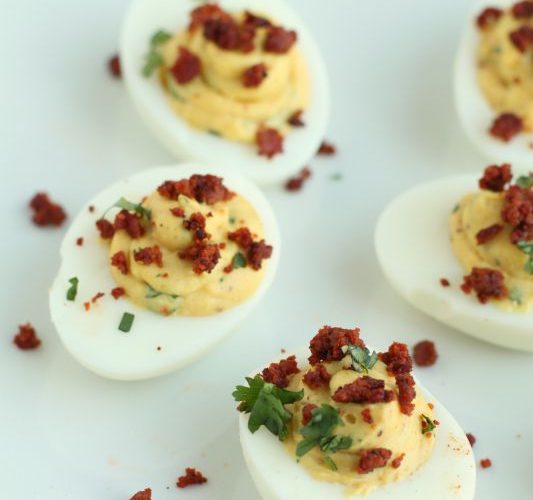 Chorizo stuffed deviled eggs giggles galore