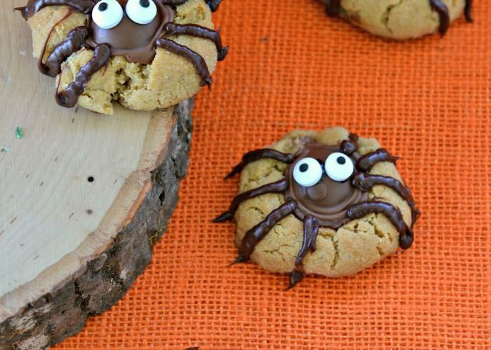 Peanut butter spider cookies recipe banner