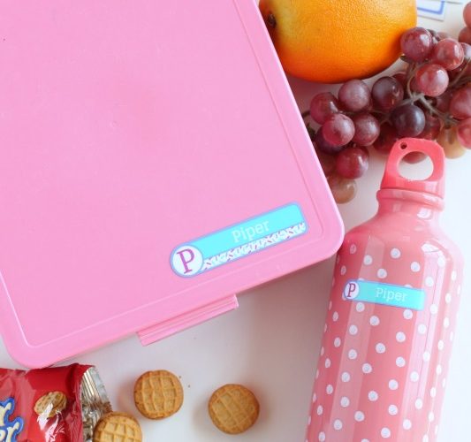 Name bubbles lunch box labels