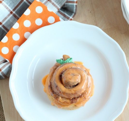 Orange pumpkin cinnamon rolls giggles galore