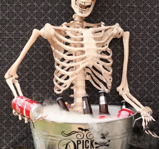 Pick your poison drink bucket with skeleton