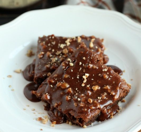 Texas sheet cake with pecans