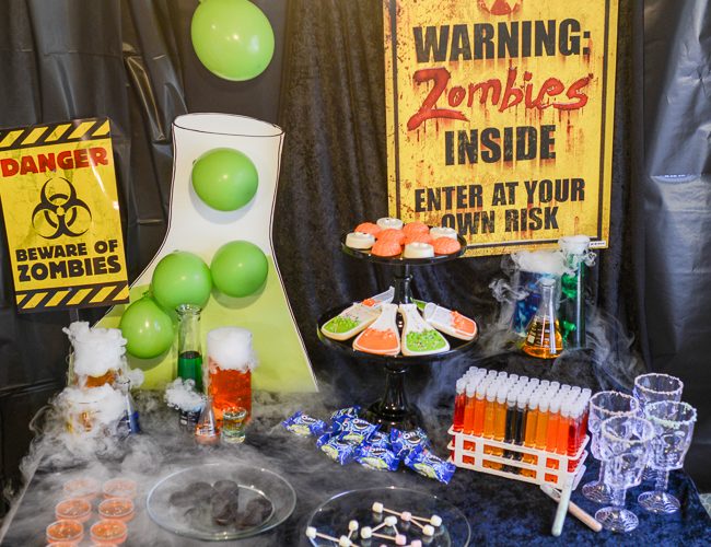 Zombie science halloween party