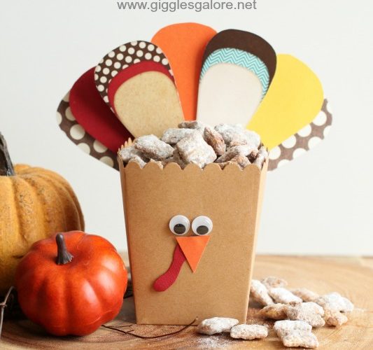 Turkey treat box with pumpkin spice snack giggles galore