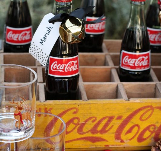 Coca cola bottles in coca cola crate
