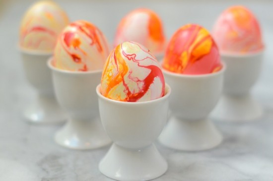 Nail Polish Marbelized Eggs, Easter Egg Decorating Ideas