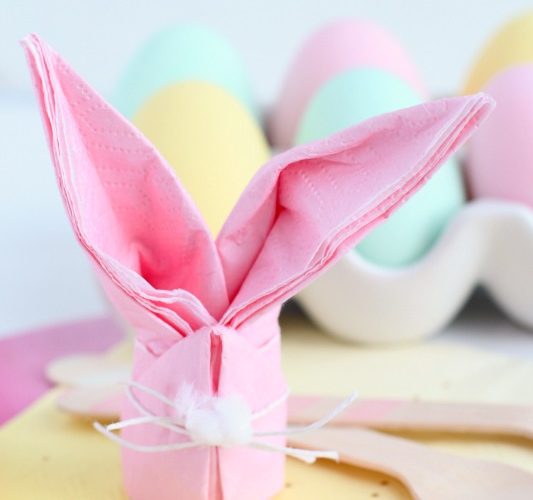 Easter bunny napkin fold tutorial