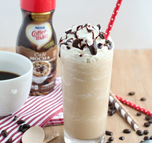 Mocha coffee milkshake with coffee mate