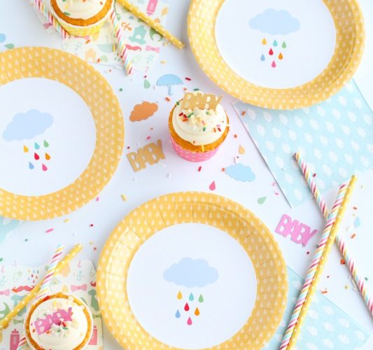April showers inspired baby shower products