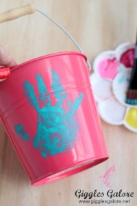 Hand print on flower pot