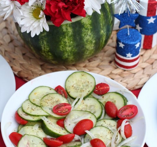 Cucumber onion salad
